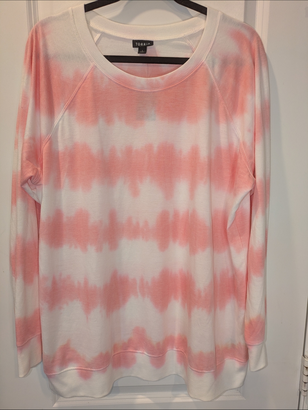 NWT Torrid Size 1 Tie Dye Sweatshirt Pink White Pullover Plus Size 1X